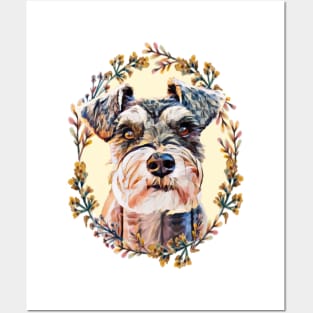 Floral Scottish Terrier Posters and Art